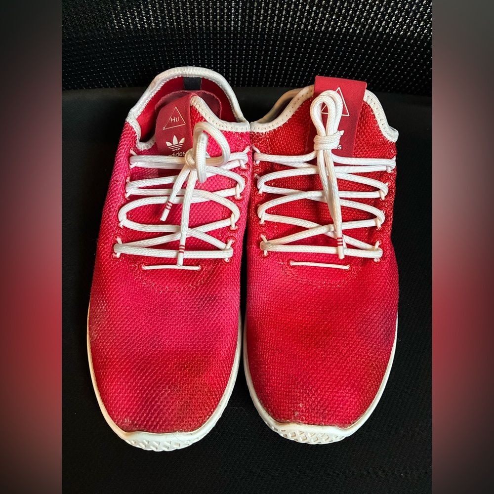 ADIDAS x Pharrell Williams PW Tennis HU J Scarlet/White Sneakers Shoes M7 W8.5